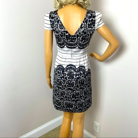Tibi New York Silk Shift Dress | Size 0 | Black & White Stripes - Picture 10 of 15